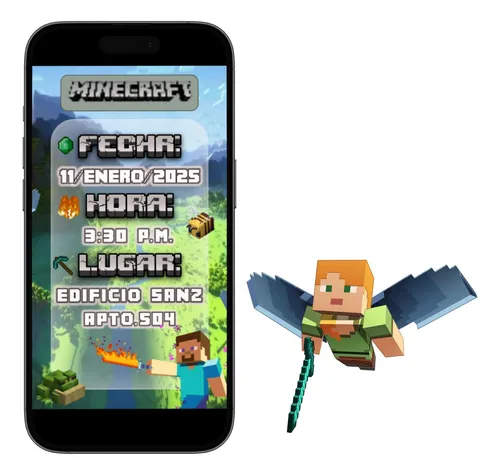 Invitación De Cumpleaños Animada En Video - Minecraft