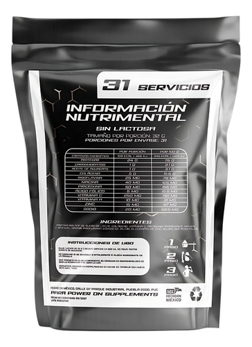 Proteína Whey Isolate Hidrolizada Power On Con Colágeno 1kg