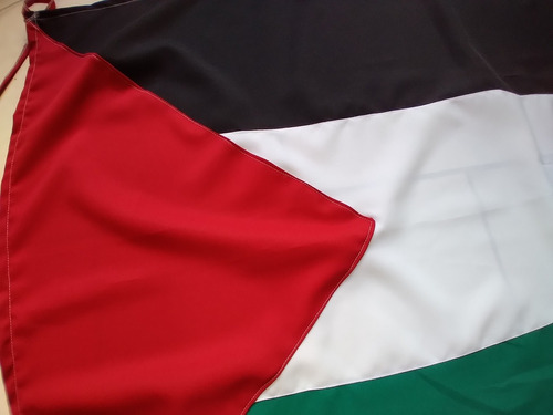 Bandera De Palestina Mediana De 90 X 60 Cms En Tela Panamá 