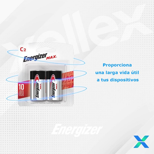 Pilas C Mediana Energizer MAX E93 Alcalina - Blister 2 Unidades