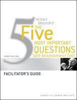 Libro Peter Drucker's The Five Most Important Question Se...