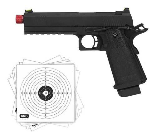 Pistola Airsoft Green Gás 6mm 1911 Gbb Black Devil 5.1