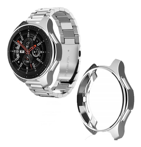 Combo Correa Eslabones + Funda De Lujo Para Samsung Galaxy Watch 46 Mm + Mica