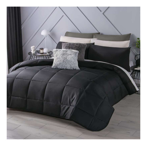 Edredón Concord Matrimonial Xl/queen Size Essencial Color Negro