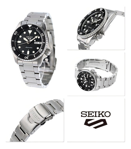 Seiko 5 Sports Reloj Automático De 38 Mm Con Esfera Negra Srpk29