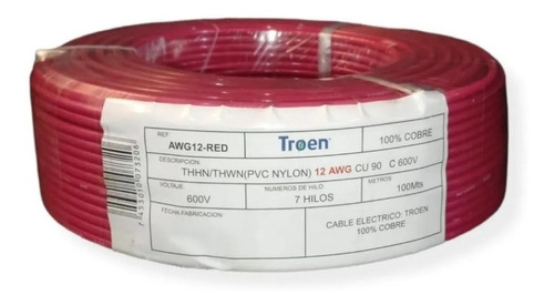 Cable 12 Awg 100 Metros 