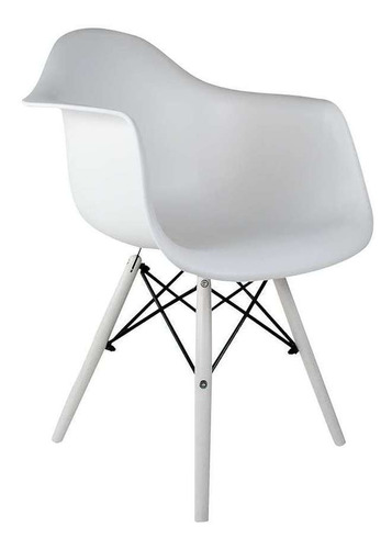 Cadeira De Jantar Charles Eames Com Braço Ii Branca