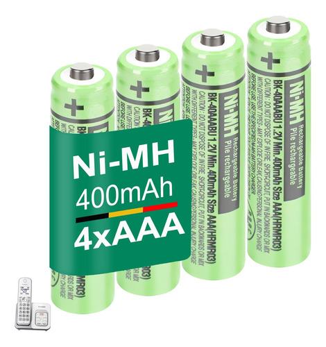 Cieede Paquete De 4 Baterias Inalambricas Bk-40aaabu Aaa De