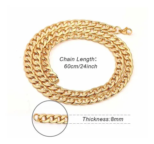 Collar De Oro Para Hombre, Cadena Chapada En Oro Figaro, Ace