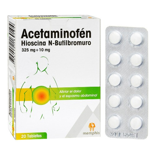 Acetaminofen+hioscina 20 Tbs Memphis