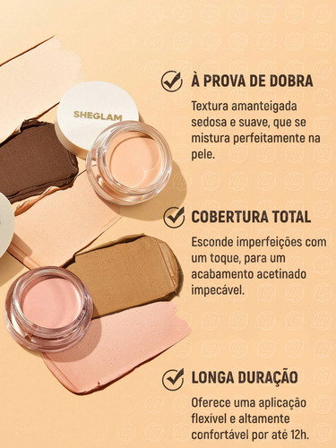 Sheglam Corretivo Em Creme C/ Super Cobertura Retoque Rápido