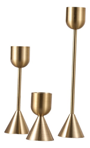 3x Candelabros De Metal Candelabro Base Estable Mesa Centro