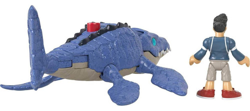 Fisher-price Imaginext Mundo Jurásico Mosasaurus Y Kenji