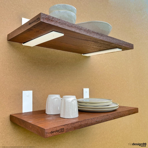 35cm - Mão Francesa Cantoneira Branca Invertida - Rio Design99 - Ferro Aço Suporte Para Prateleira Reforçada Resistente Industrial Madeira Bancada Estante S26