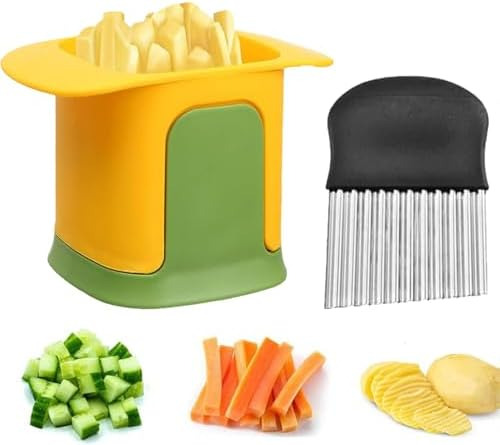 2 Packfrench Fry Cutter,chop Box,waffle Fry Cutter,potato Cr