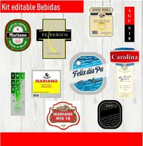 Comprar Kit Imprimible Bebidas 3x1 Etiquetas Botellas