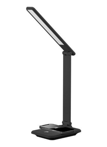 Lampara Velador Venus Negro Led Dimerizable Carga Celular Mc