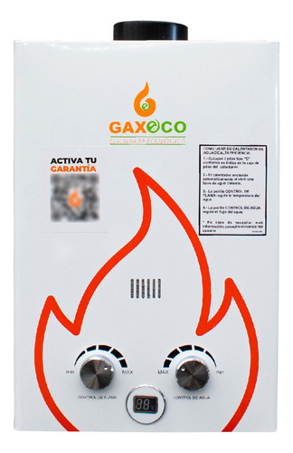 Calentador Boiler Instantáneo Gaxeco Eco6000 Gas Natural