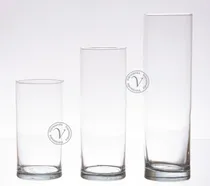 Comprar 3 Floreros Cilindros De Vidrio Boca De 10cm X 20x30x40  Alto