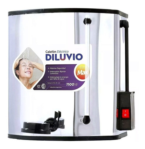 Ducha Calentador Calefon Electrico 20 Lts Acero Inox Diluvio