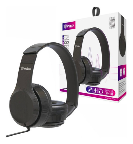 Auriculares Audifonos Inkax Wh-02 Negros C/microfono Color Negro Color De La Luz Azul