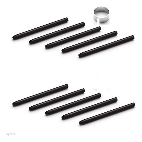 10 Pluma Estandar Negra Para Wacom Bamboo Fun Graphire Intuo