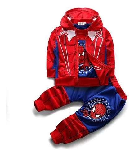 Conjunt Sudadera Con Capucha 3 Piezas Spider-man Para Niños