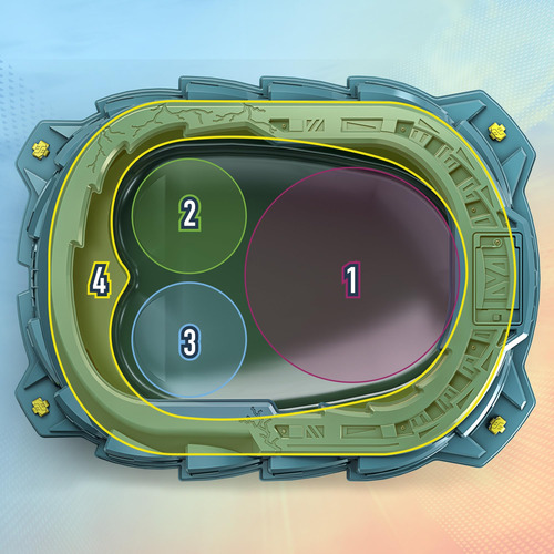 Juego De Batalla Beyblade Burst Quadstrike Para Estadio 2 Ta