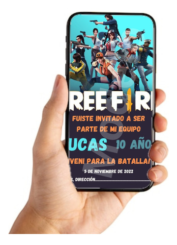 Tarjeta Invitación Digital - Cumpleaños Free Fire