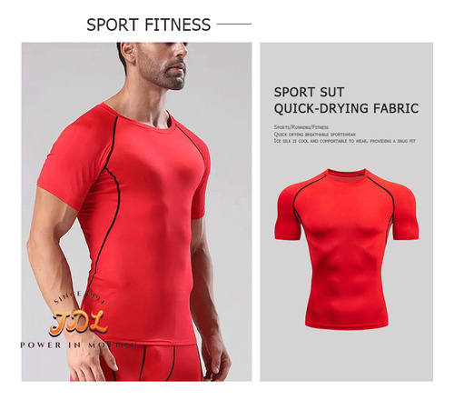 Kit De 4pcs Playera Lycra Deportiva Hombre Gym Deportivas