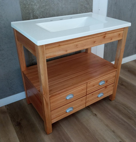 Vanitory 83x50 Cm Color Miel 4 Cajones