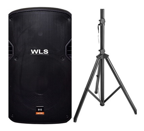 Caixa Acústica Wls S10 Ativa Com Bluetooth + Pedestal St002 Cor Preto Voltagem 110/220