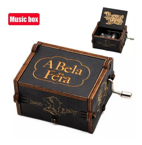 Caja Musical Bella Y Bestia Madera