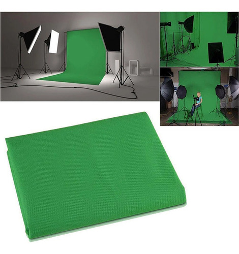 Tecido Chroma Key Fundo Verde Estudio 3x3 Lateral Overlock