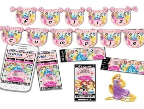 Kit Imprimible Candy Bar Princesas Disney El Mas Completo