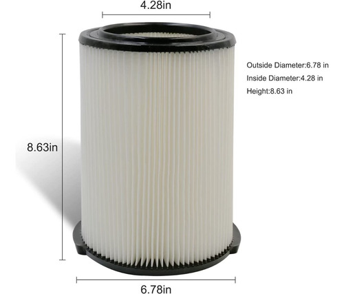 Filtro Para Aspiradora Ridgid Vf4000 Ultraflex De 5 A 16 Gal