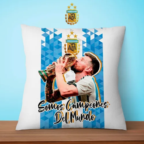 Almohadon 35 Cm Argentina Campeon Mundial 2022 Messi Copa