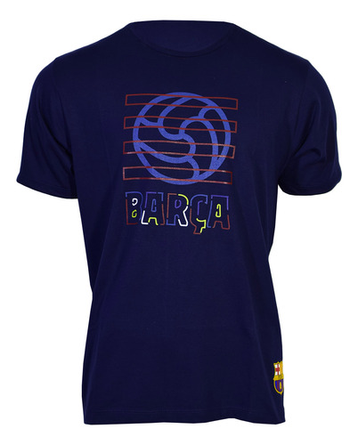 Remera Dribbling Algodón Barcelona Hombre Navy