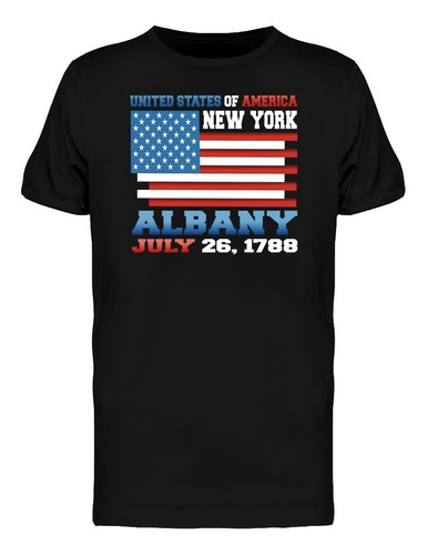 Playera Albany, New York Y Bandera De Eua