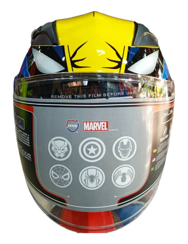 Casco Semi Intergral Edge Doble Visor Wolverine Marvel Rm