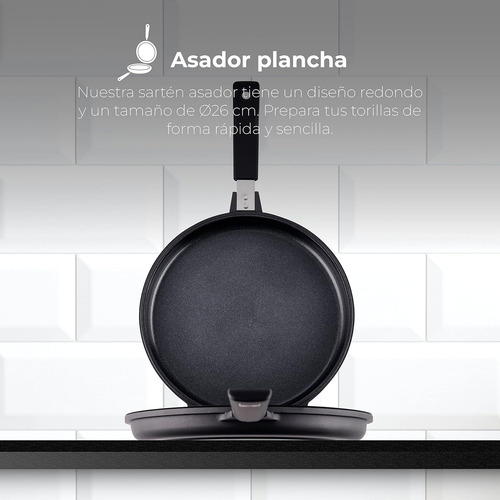Masterpro Smart | Sartén Asador Doble Y Redonda