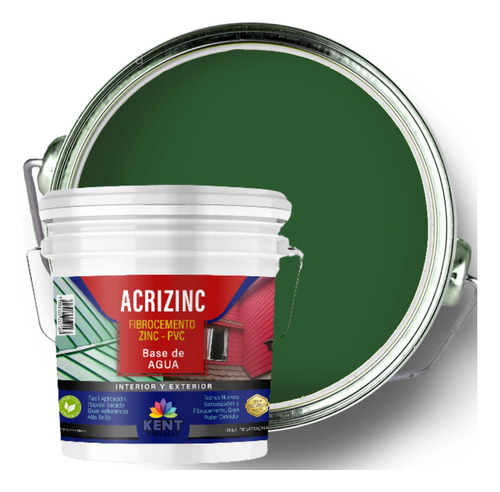 Acrizinc Pintura Techos Semi-satín Musgo Tineta 10lts