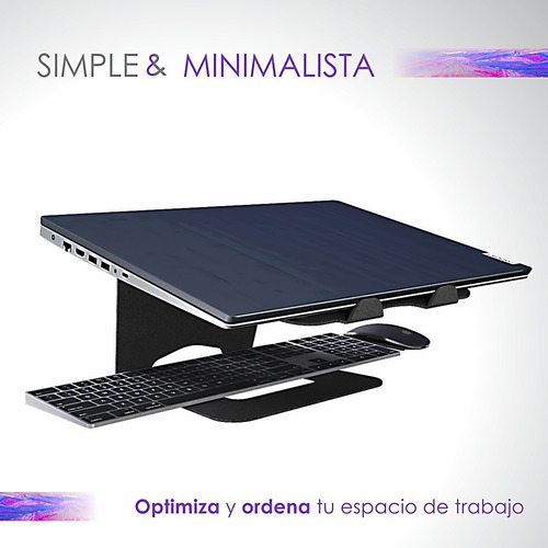 Imagen 3 de 7 de Soporte Notebook Bam V3l Largo Mac-pc 17a17,3 Metal Premium!
