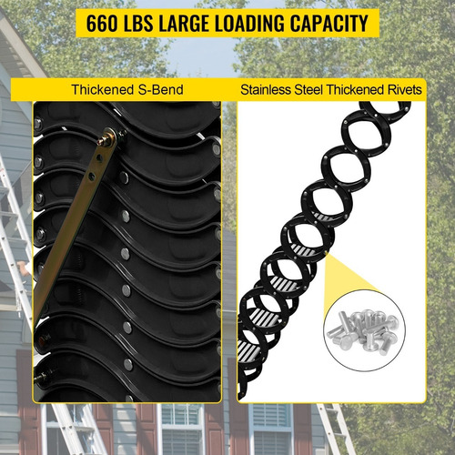 Vevor 3m Escalera Telescópica Retráctil Plegable Portátil Color Negro