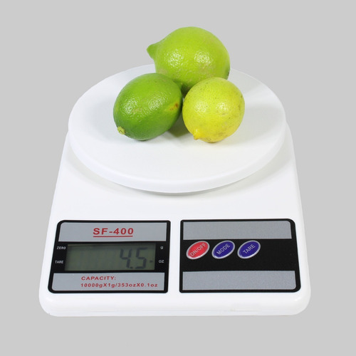 Báscula de cocina digital SQ Cozinha SF-400 pesa hasta 10kg blanca
