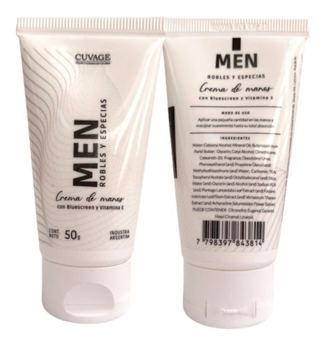 Imagen 3 de 3 de Crema Para Manos For Men 50g Pomo Cuvage Robles Y Especias