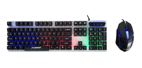 Combo Teclado Ingles Us Membrana Mouse 1000dpi Rgb Usb Gamer