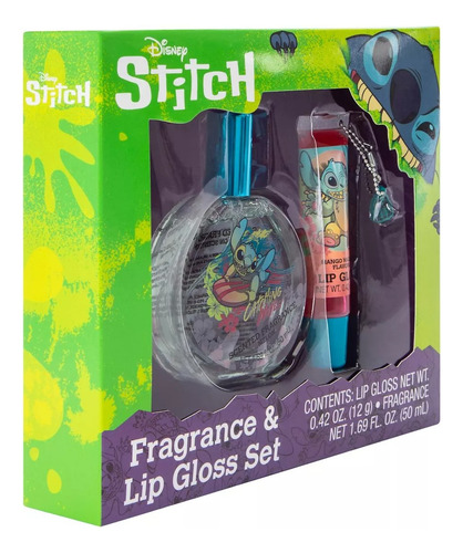 Perfume Infantil Fragancia Y Brillo Labial Lilo & Stitch