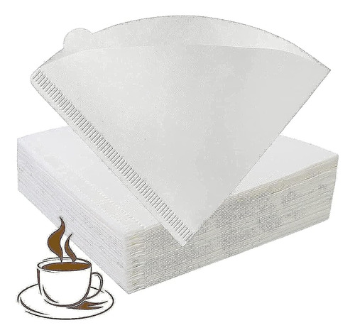 Filtros De Café V02 Tamaño 02, 100 Unidades, Blanco Natural,