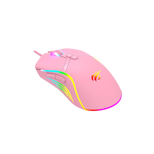 Imagem 5 de 5 de Mouse Gamer Havit - Gamenote - Ms1026 Rgb 6.400 Dpi 7 Botões Rosa Quartz